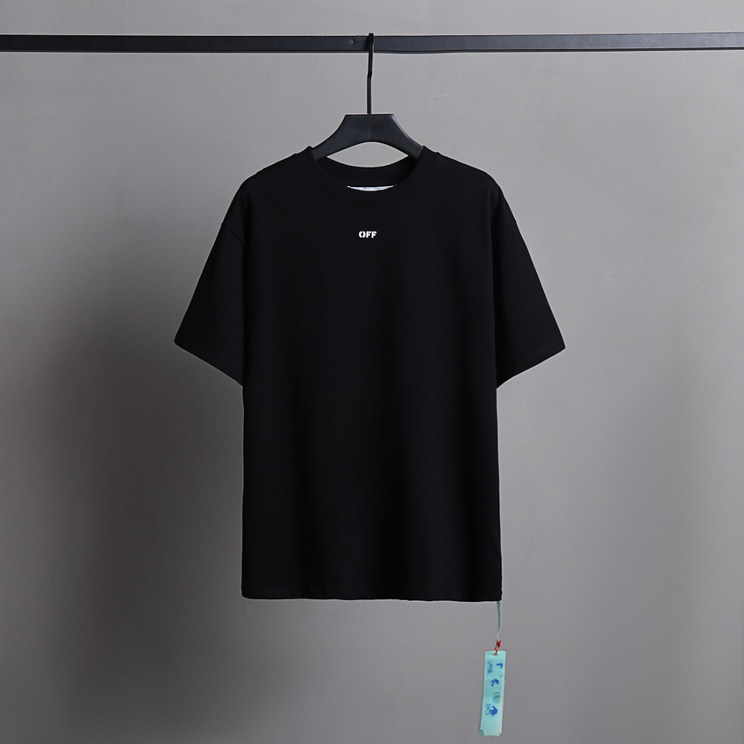 Off-White Vêtements T-Shirt Noir Blanc Manches courtes