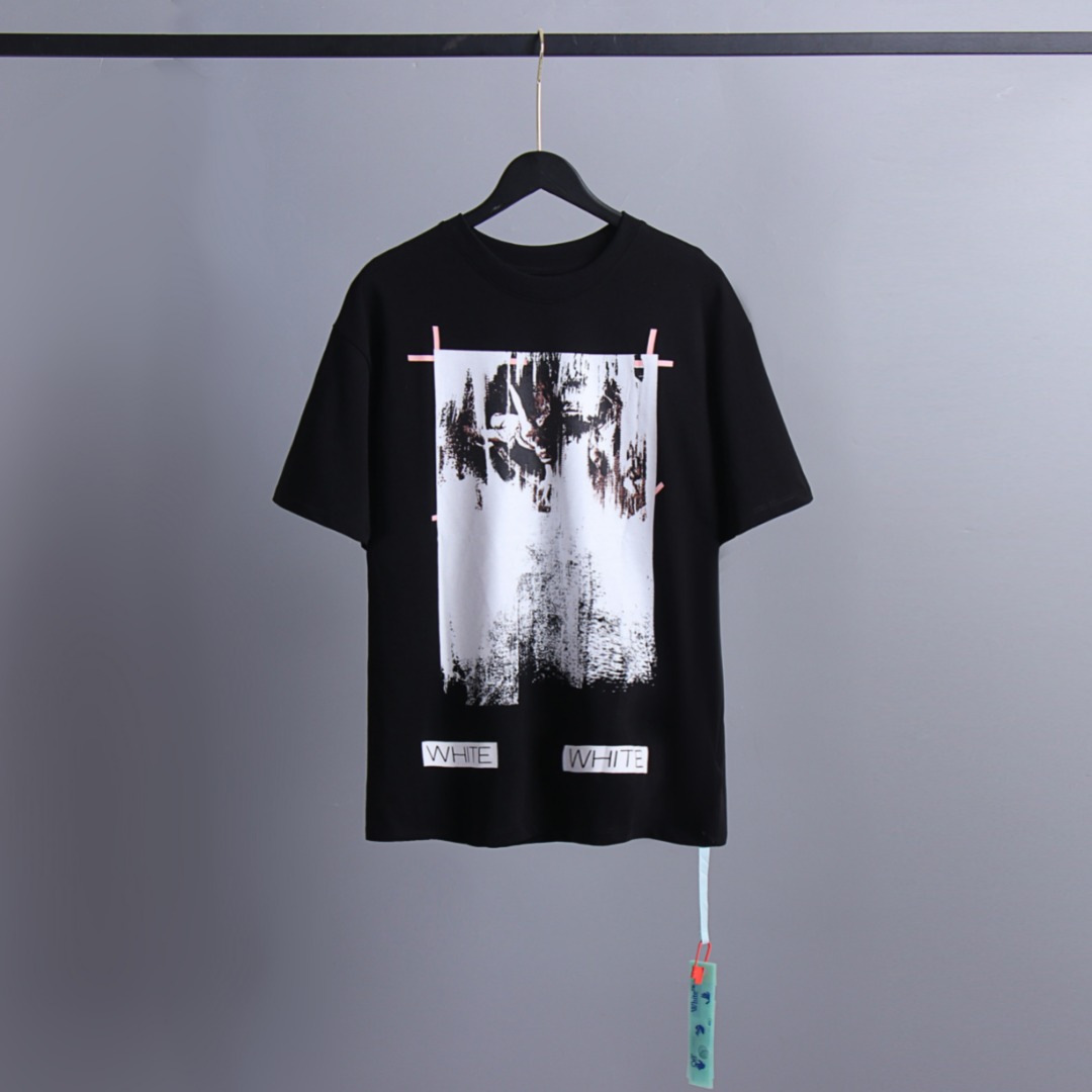 Off-White Vêtements T-Shirt Noir Blanc Manches courtes