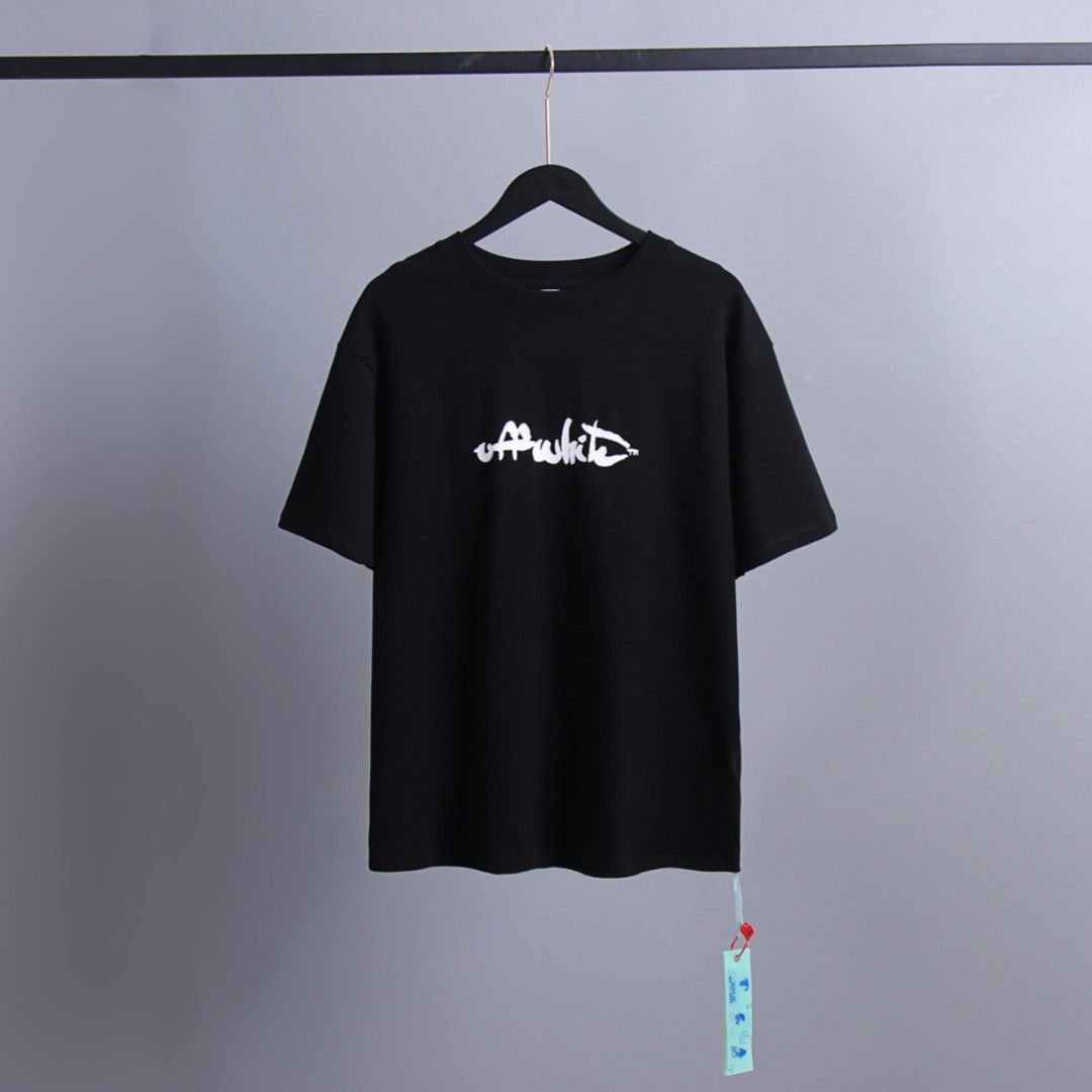 Off-White Vêtements T-Shirt Noir Blanc Manches courtes