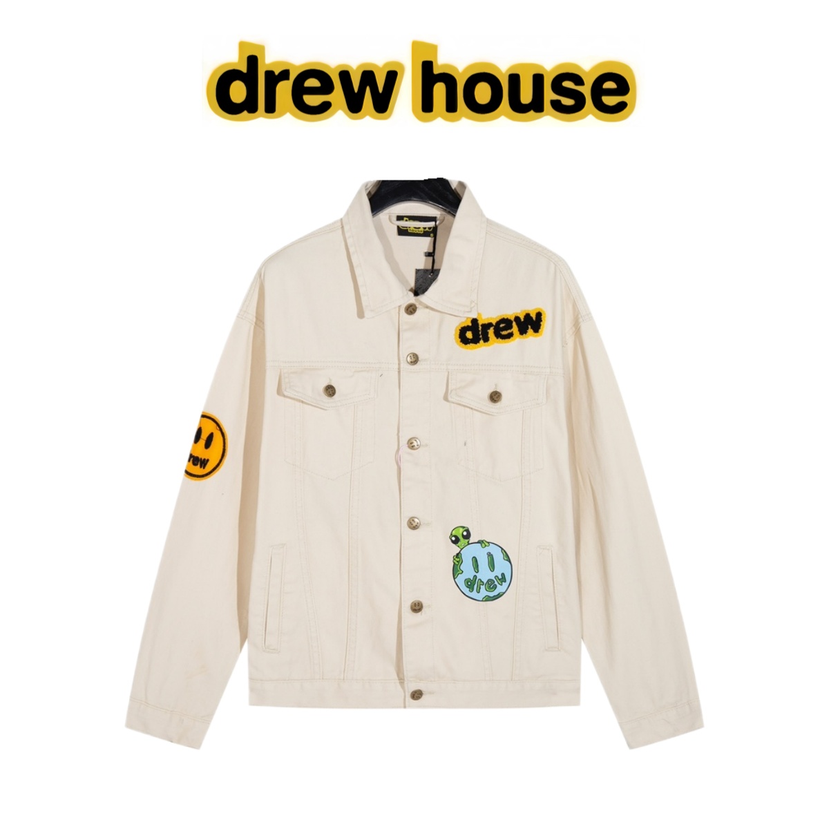 [Original] Número de modelo: XL025 [Nuevo] Drew House | Smiley 24Fw Chaqueta vaquera con múltiples parches bo…
