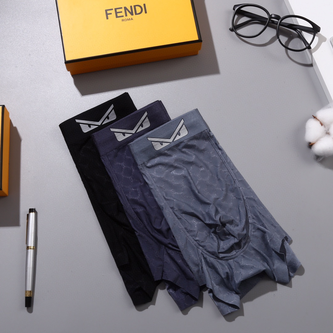 经典款🔥小怪兽 FENDI 芬迪原单品质，精品盒装男士内裤！外贸国外订单，高品质，无痕切割工艺 科学配 