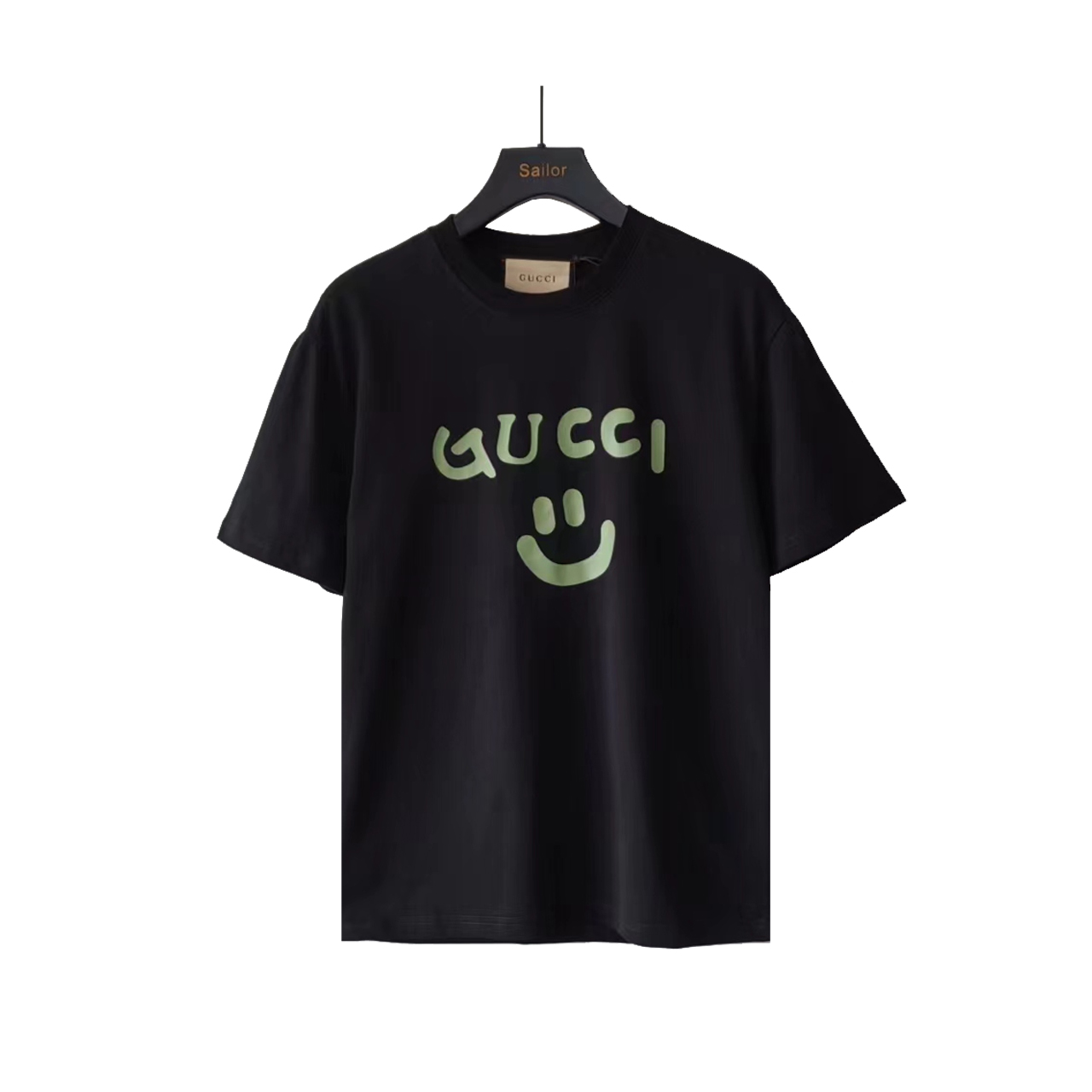 实拍细节图 GUCCI 古驰 logo笑脸印花短袖T桖