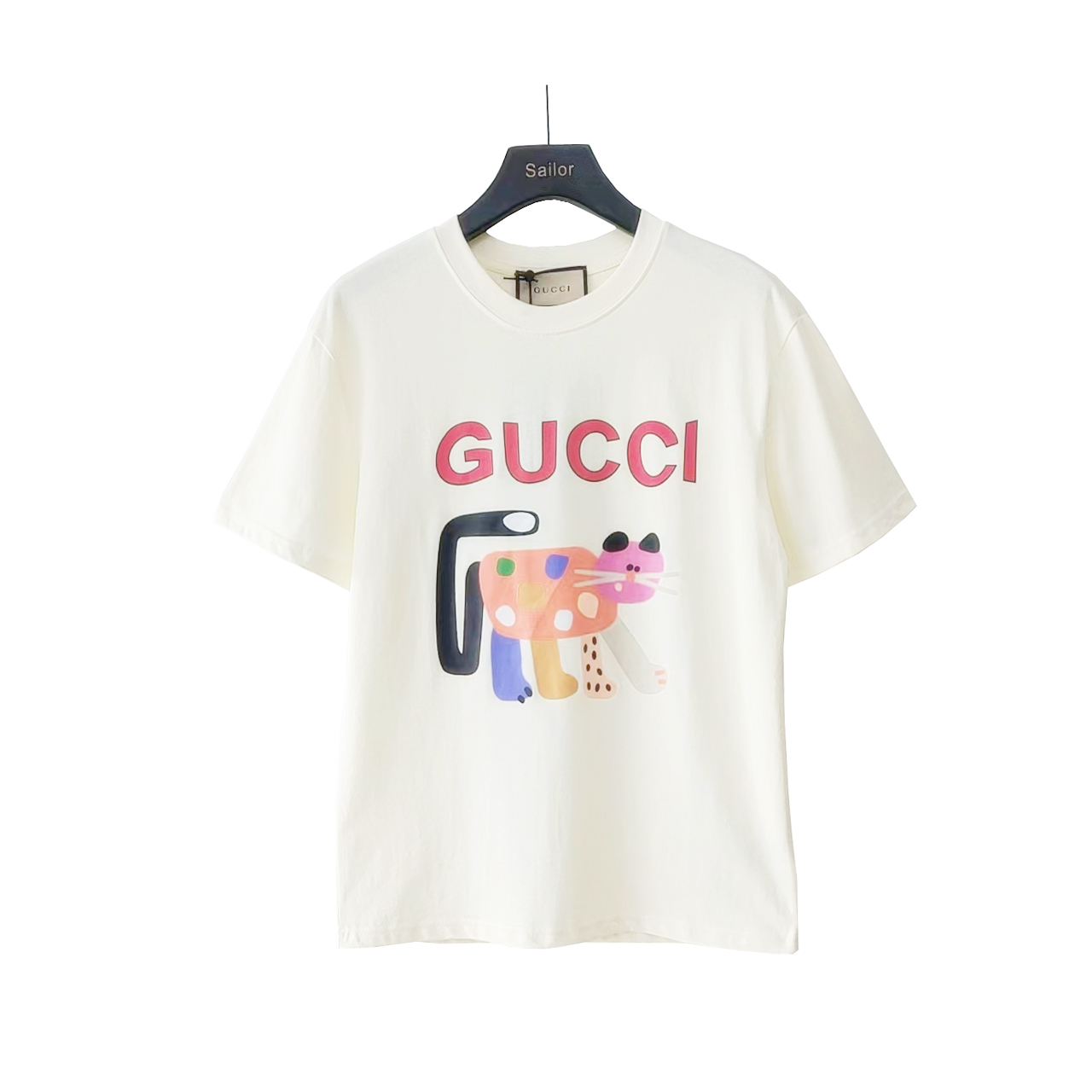 细节图 Gucci/古驰 2024早春卡通怪异猫图案印花T恤