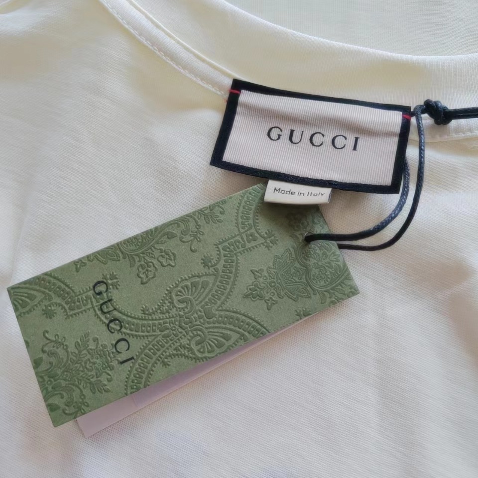 实拍细节图 GUCCI/古驰 24ss趣味猫咪图案logo字母短袖T桖