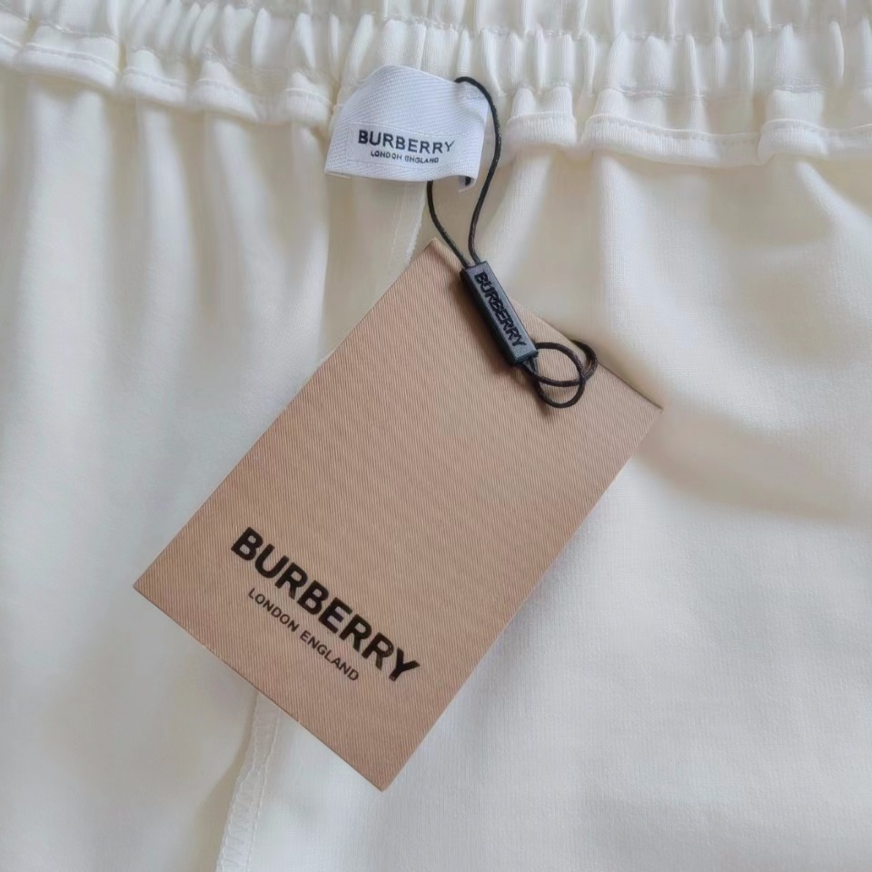 细节图 BURBERRY/巴宝莉 经典织带拼接LoGO标识短裤 侧边织带五分裤