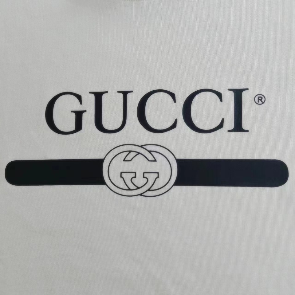 实拍细节图+尺码表 Gucci/古驰 24SS春夏新款 经典横杆腰带logo印花短袖T恤