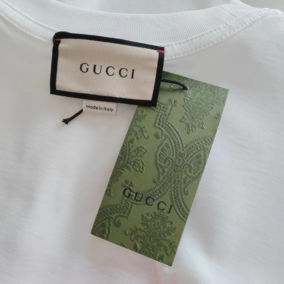 实拍细节图+尺码表 Gucci/古驰 龙年限定云中卡通小飞龙印花短袖