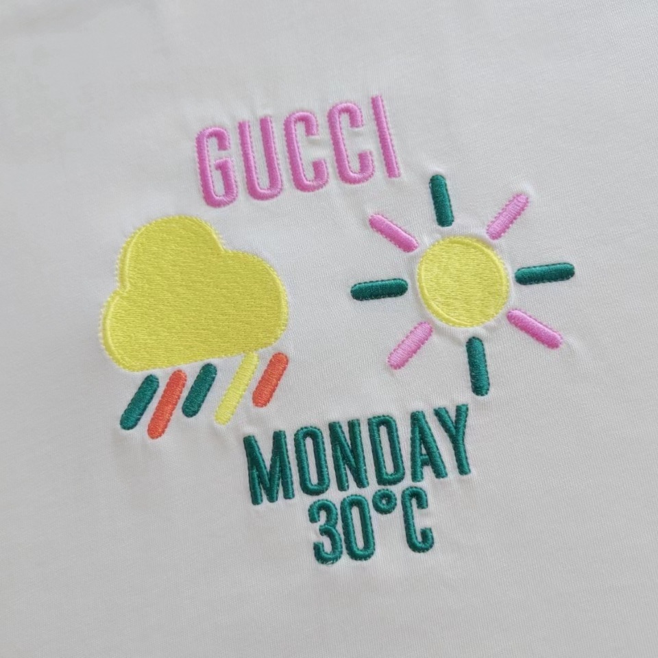 细节图 Gucci/古驰 24ss雨过天晴气温刺绣logo短袖T桖