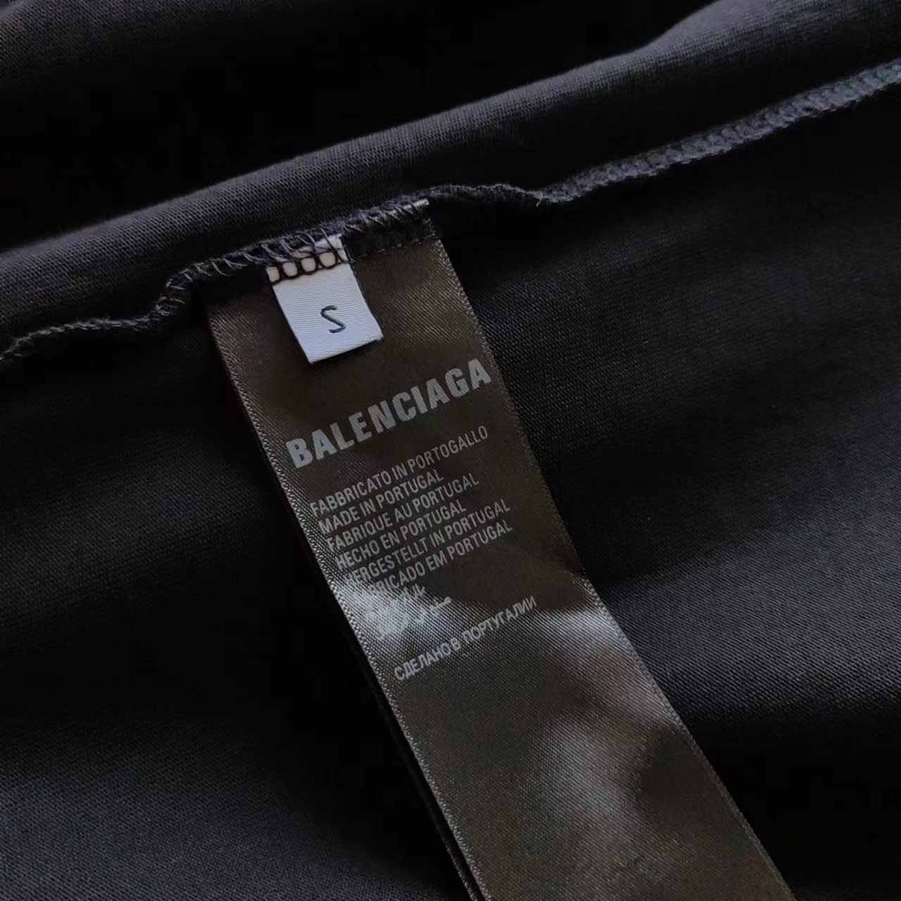 实拍细节图 +尺码表 巴黎世家 Balenciaga基础背后烫钻短袖 经典背后烫钻字母