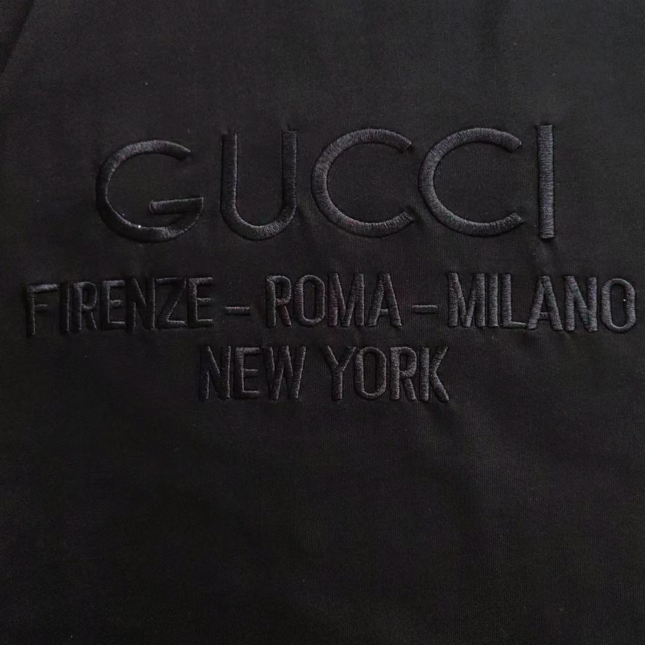 实拍细节图 +尺码表 GUCCI 古驰 胸前字母LOGO刺绣圆领休闲短袖T桖