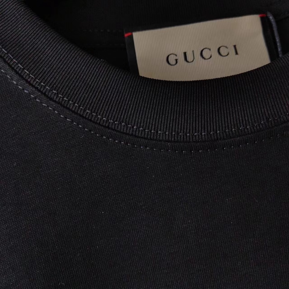 实拍细节图 +尺码表 GUCCI/古驰 24ss双G彩色签名短袖T桖