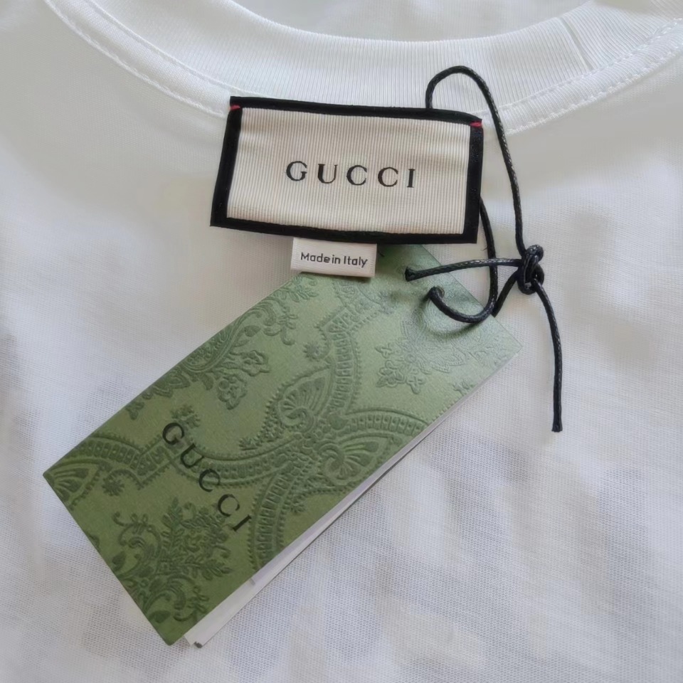 实拍细节图 +尺码表 Balenciaga X GUCCI 古驰 联名涂鸦印花圆领T桖