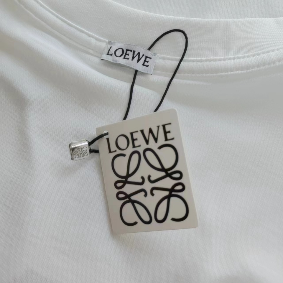 实拍细节图 +尺码表 LOEWE 罗意威 彩色涂鸦字母大logo印短袖