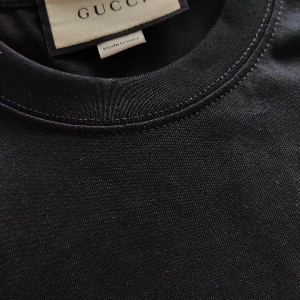 实拍细节图+尺码表 GUCCI 古驰 24ss彩色涂鸦logo印花短袖