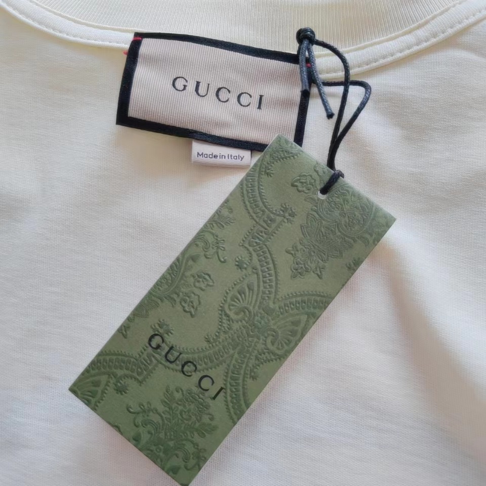 实拍细节图+尺码表 GUCCI/古驰双G趣味鬼脸樱桃短袖T恤