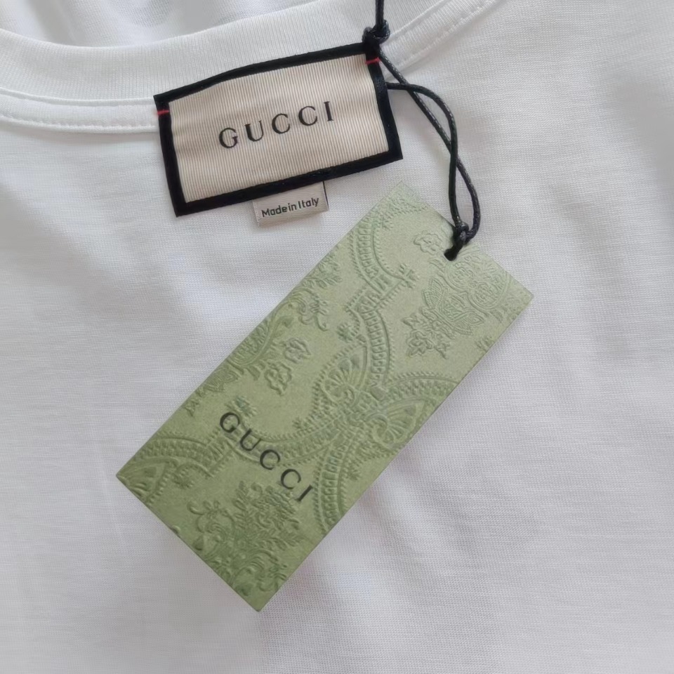 实拍细节图+尺码表 GUCCI 古驰 24ss经典字母logo马头鞋印花短袖