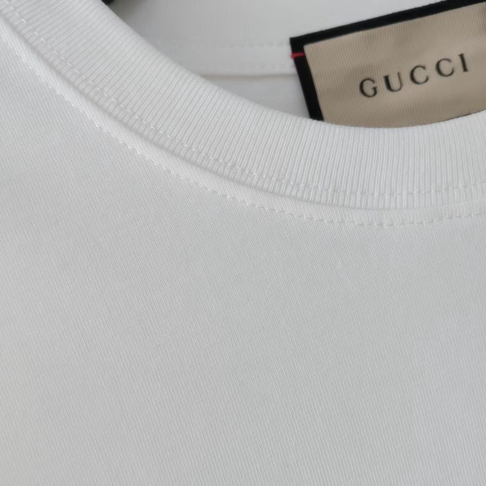 实拍细节图+尺码表 GUCCI 古驰 24ss经典字母logo马头鞋印花短袖