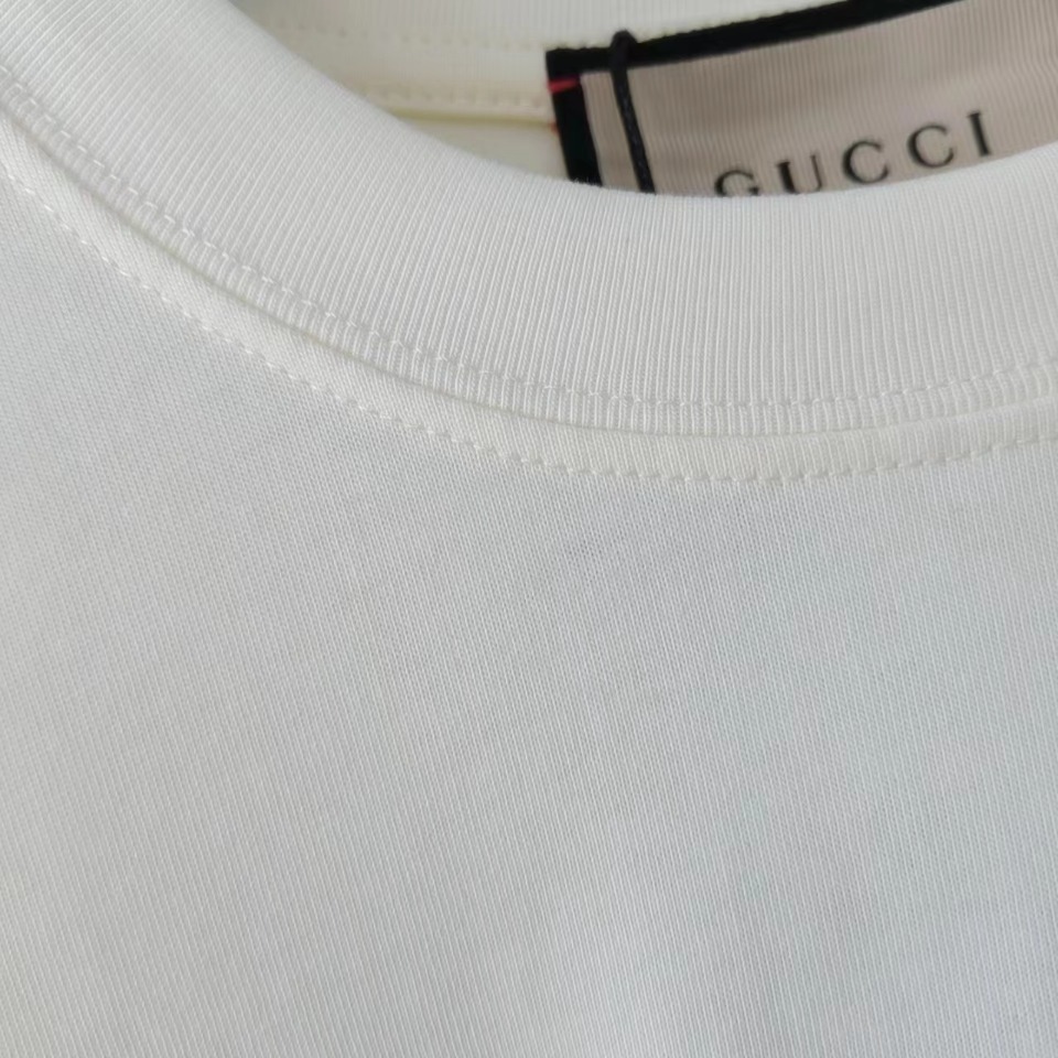 0 实拍细节图+细节图 GUCCI 古驰 logo笑脸印花短袖T桖