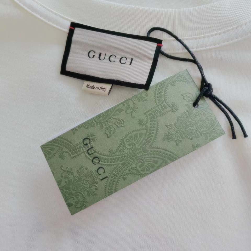 实拍细节图+尺码表 GUCCI 古驰 彼得兔系列柠檬小兔印花短袖