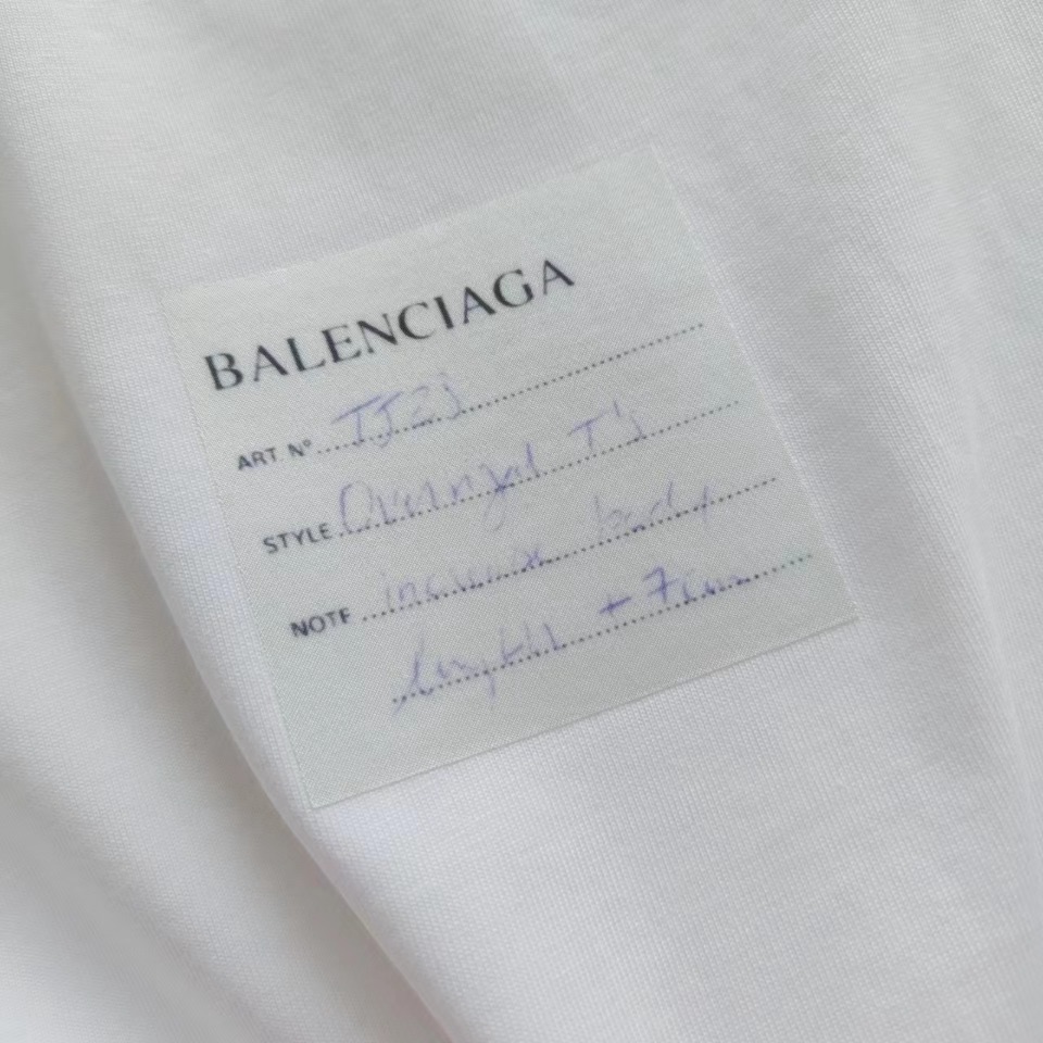 实拍细节图+尺码表 巴黎世家 Balenciaga下摆便利贴短袖