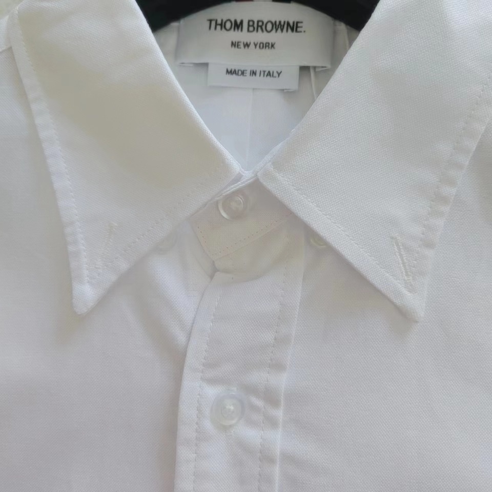 实拍细节图+尺码表 THOM BROWNE 汤姆布朗 .色织经典单袖灰色条纹四条杠