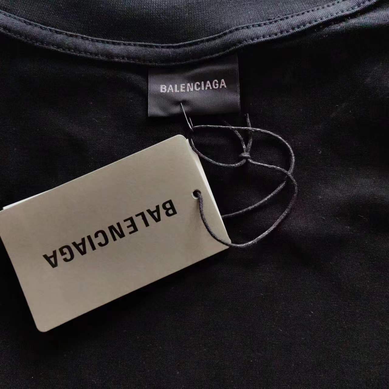 实拍细节图+尺码表 巴黎世家Balenciaga 前后双B水泥手绘短袖