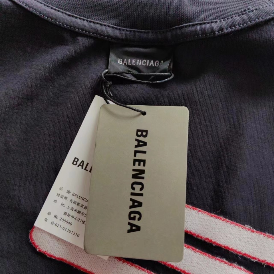 实拍细节图+尺码表 巴黎世家Balenciaga大M3m刺绣短袖 刺绣区分