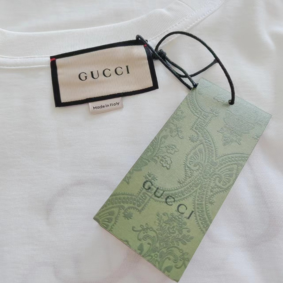 实拍细节图+尺码表 Gucci/古驰 2024早春前后字母印花高克重短袖