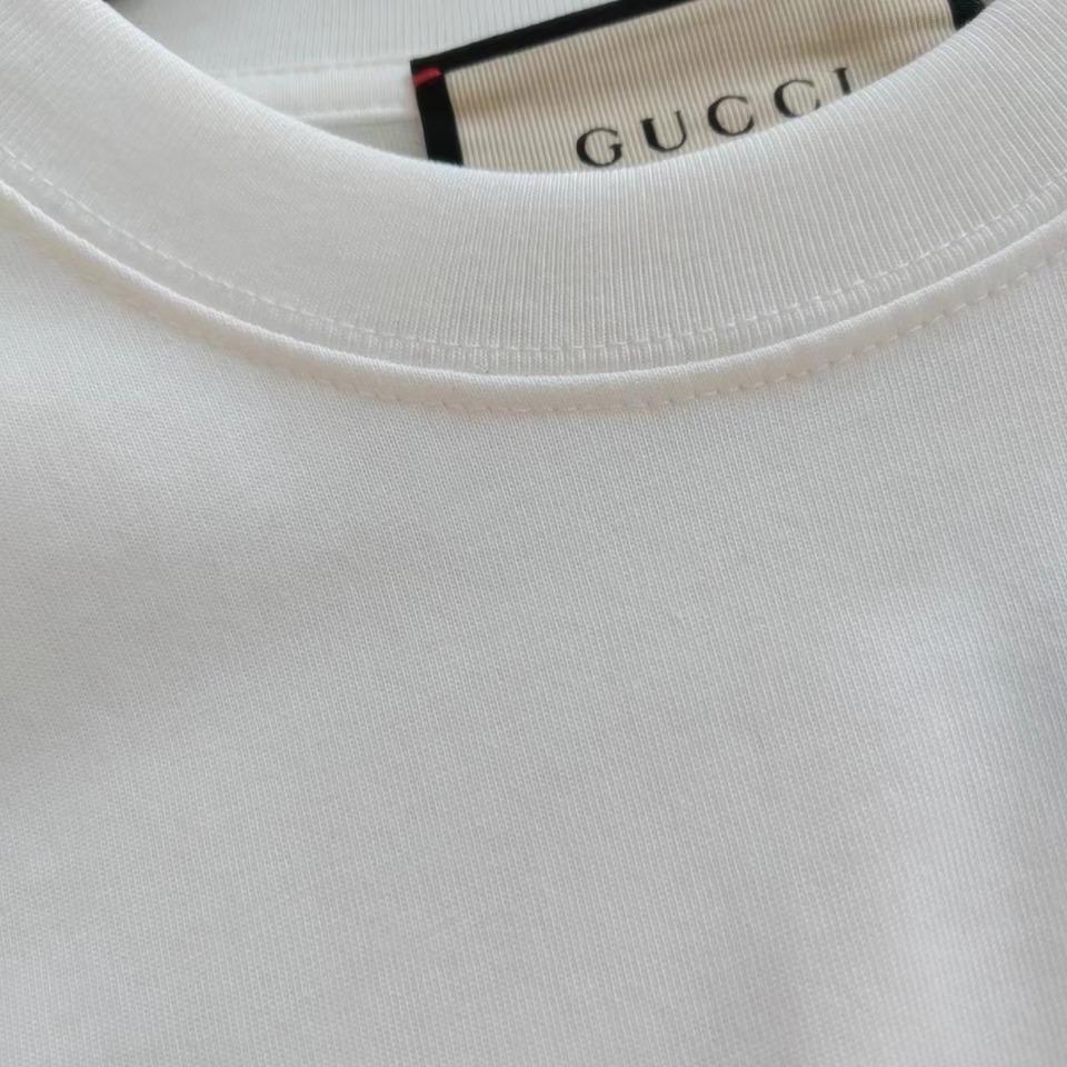 实拍细节图+尺码表 Gucci/古驰 2024早春前后字母印花高克重短袖