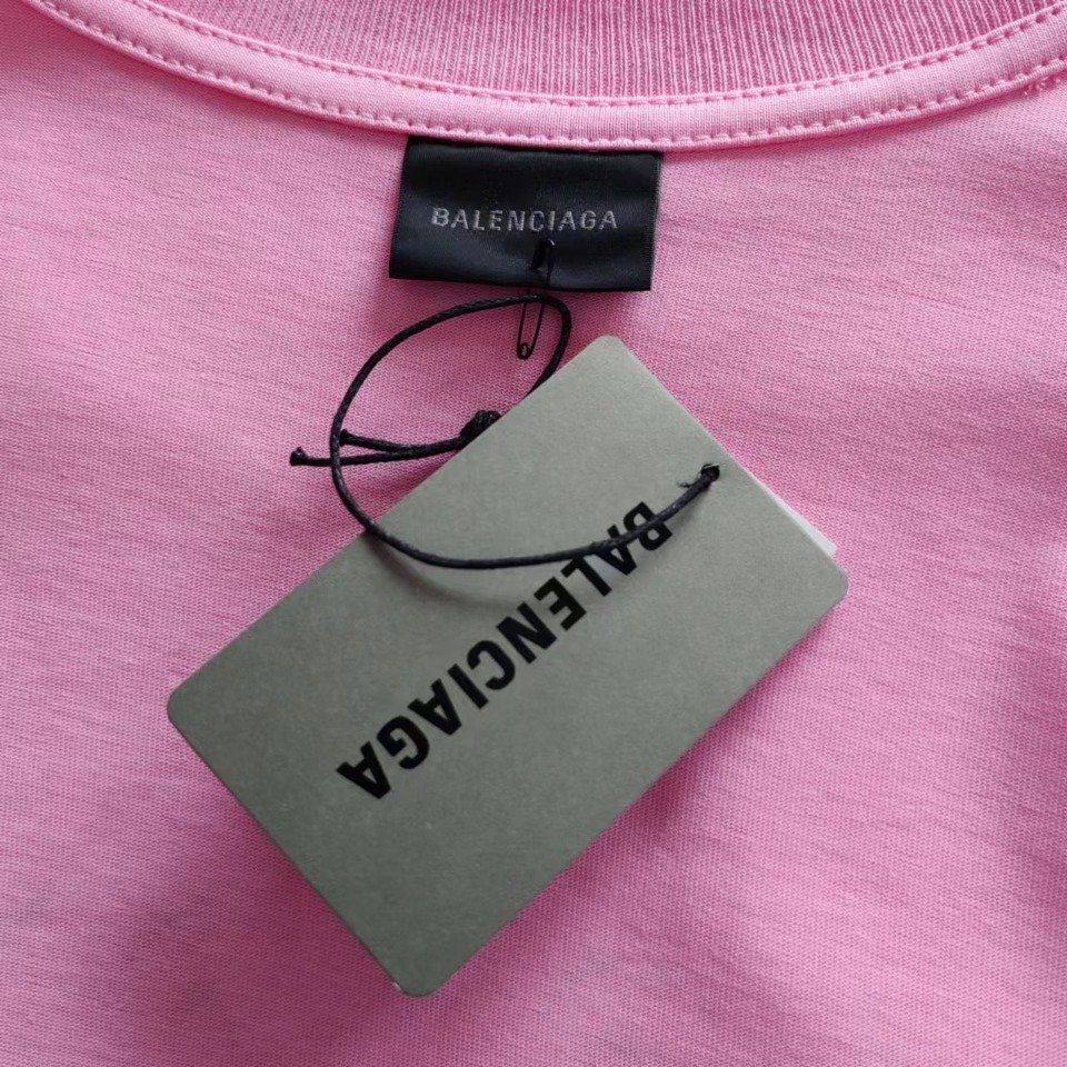 实拍细节图+尺码表 巴黎世家Balenciaga 火焰涂鸦LOGO短袖 巴黎世家模糊短袖