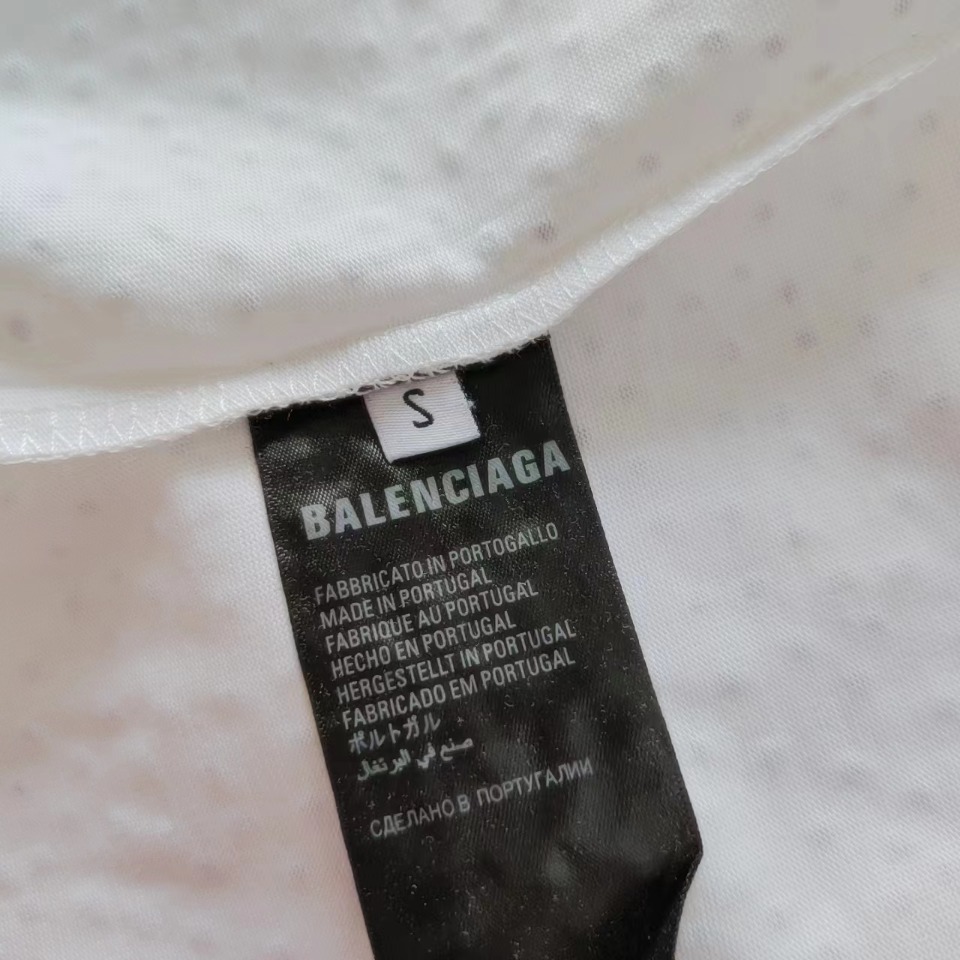 实拍细节图+尺码表 巴黎世家Balenciaga 满钻短袖 巴黎世家模糊短袖