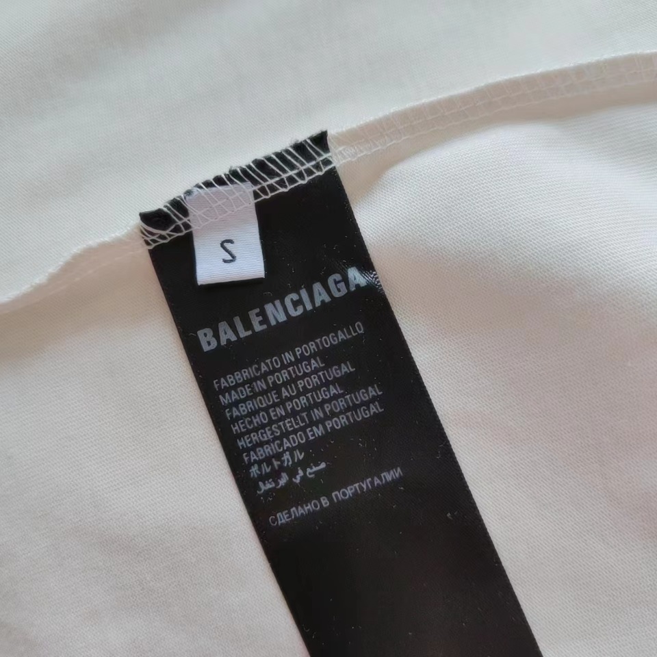 实拍细节图+尺码表 巴黎世家 Balenciaga 超市联名短袖 椭圆机进口工艺 胸前logo联名字样艺术印花工艺