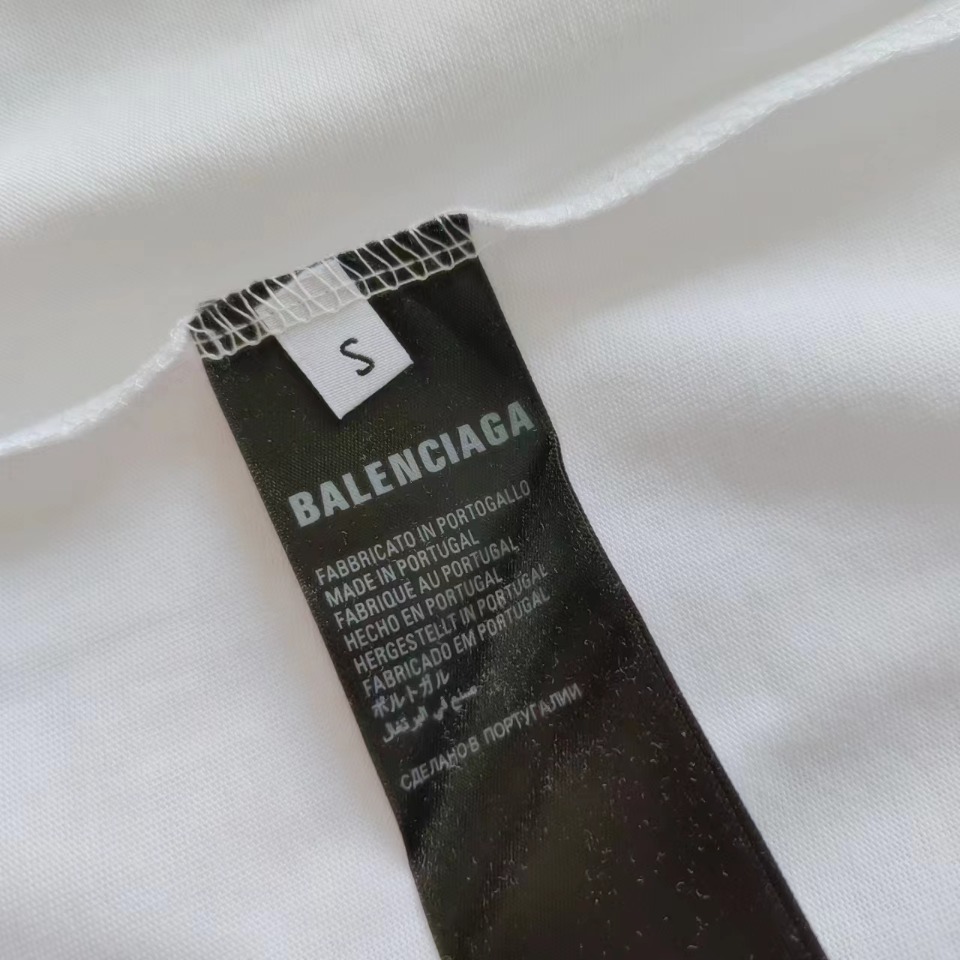 实拍细节图+尺码表 Balenciaga巴黎世家 七国语言短袖 采用进口椭圆机印花