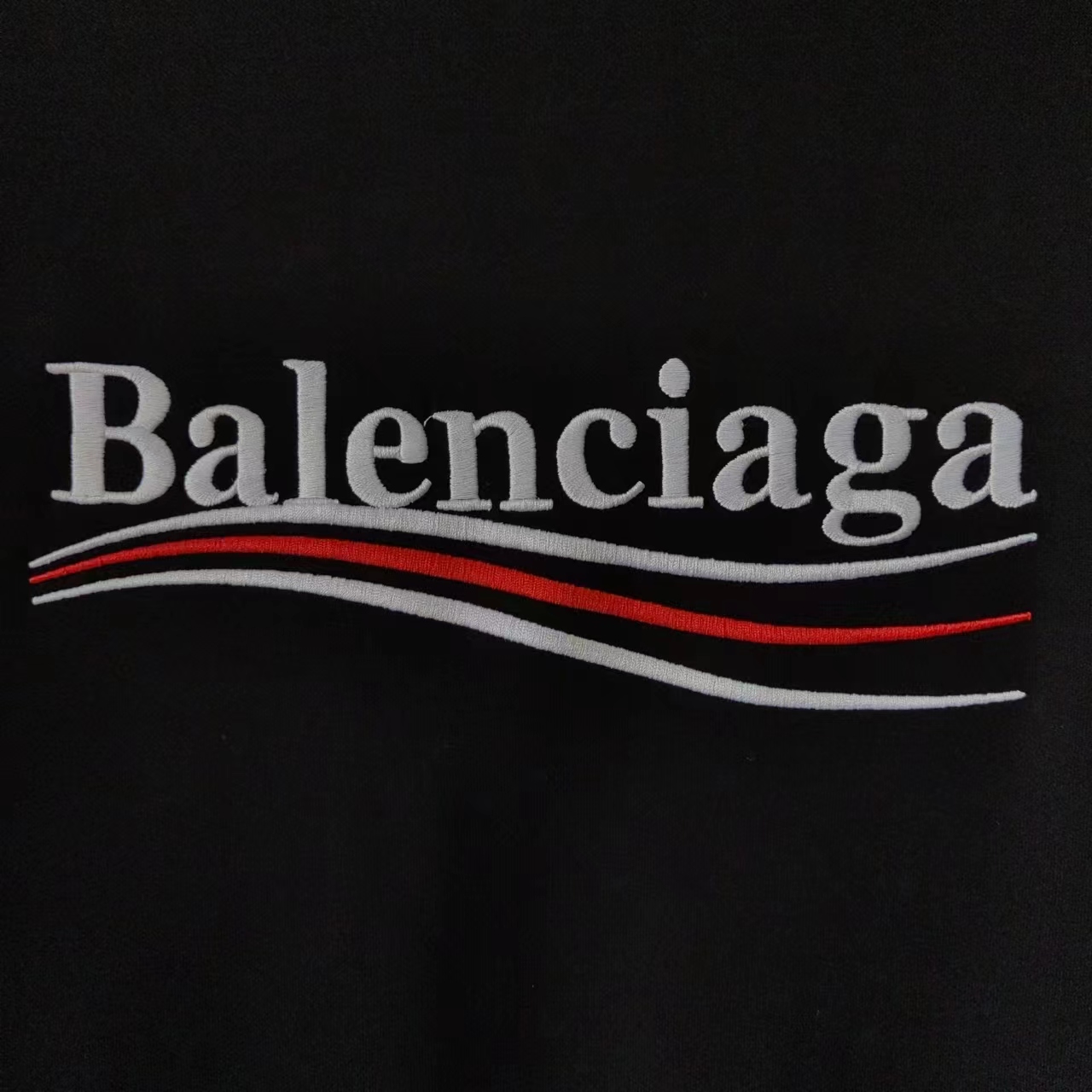 实拍细节图+尺码表 BALENCIAGA 巴黎世家 2023ss可乐波浪刺绣长袖