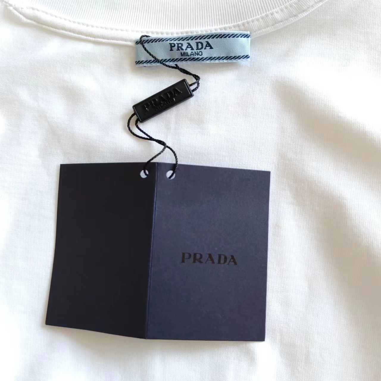 实拍细节图 +尺码表 PRADA 普拉达 24SS三角标手袖印花短袖T桖