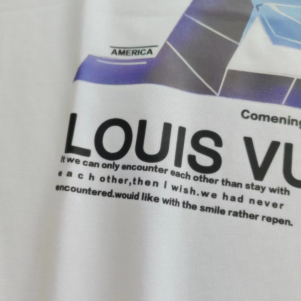 实拍细节图 +尺码表 Louis .Vuitton LV路易.威登24SS大logo印花T恤宽松短袖