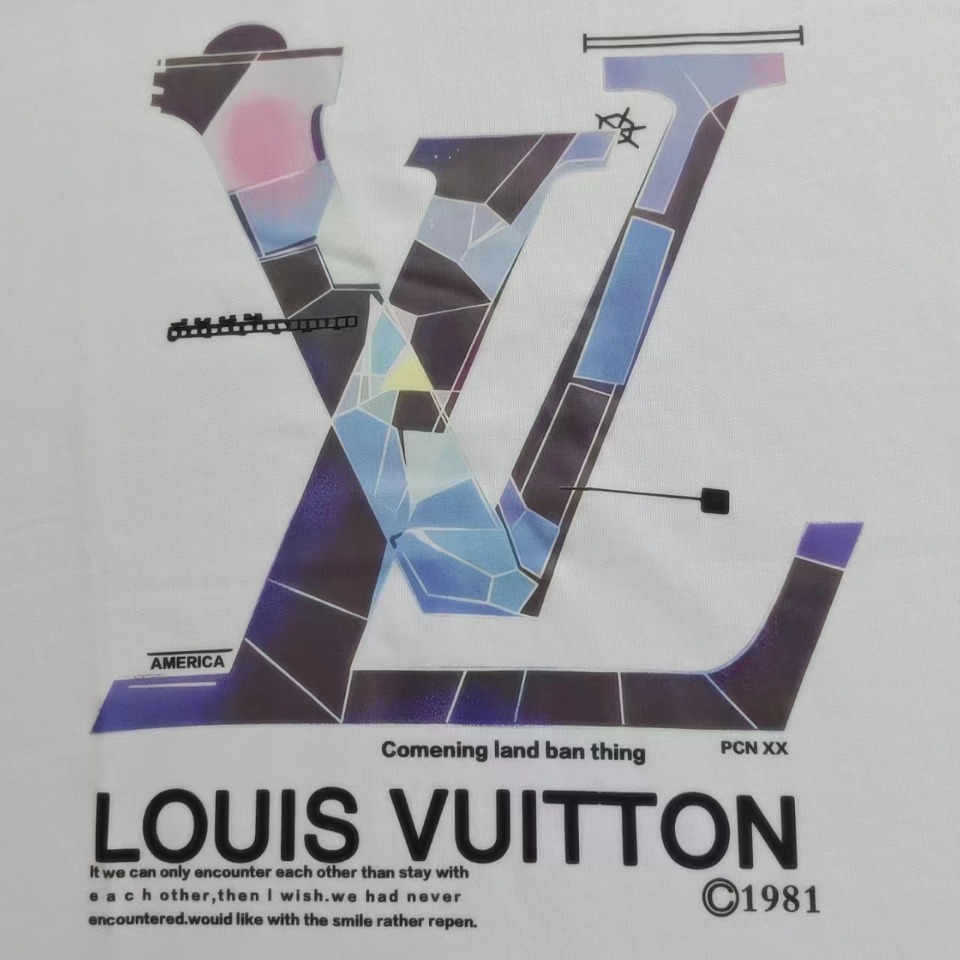 实拍细节图 +尺码表 Louis .Vuitton LV路易.威登24SS大logo印花T恤宽松短袖