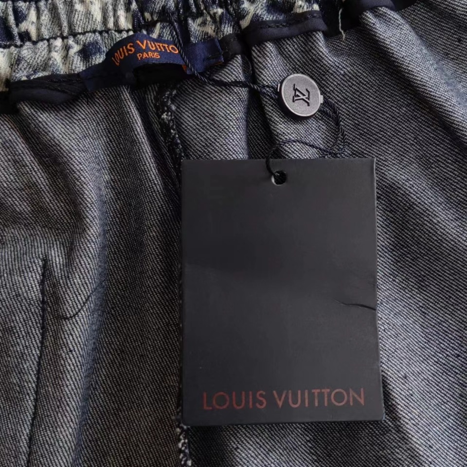 实拍细节图+尺码表 Louis Vuitton/路易威登 老花满印LOGO标识短裤