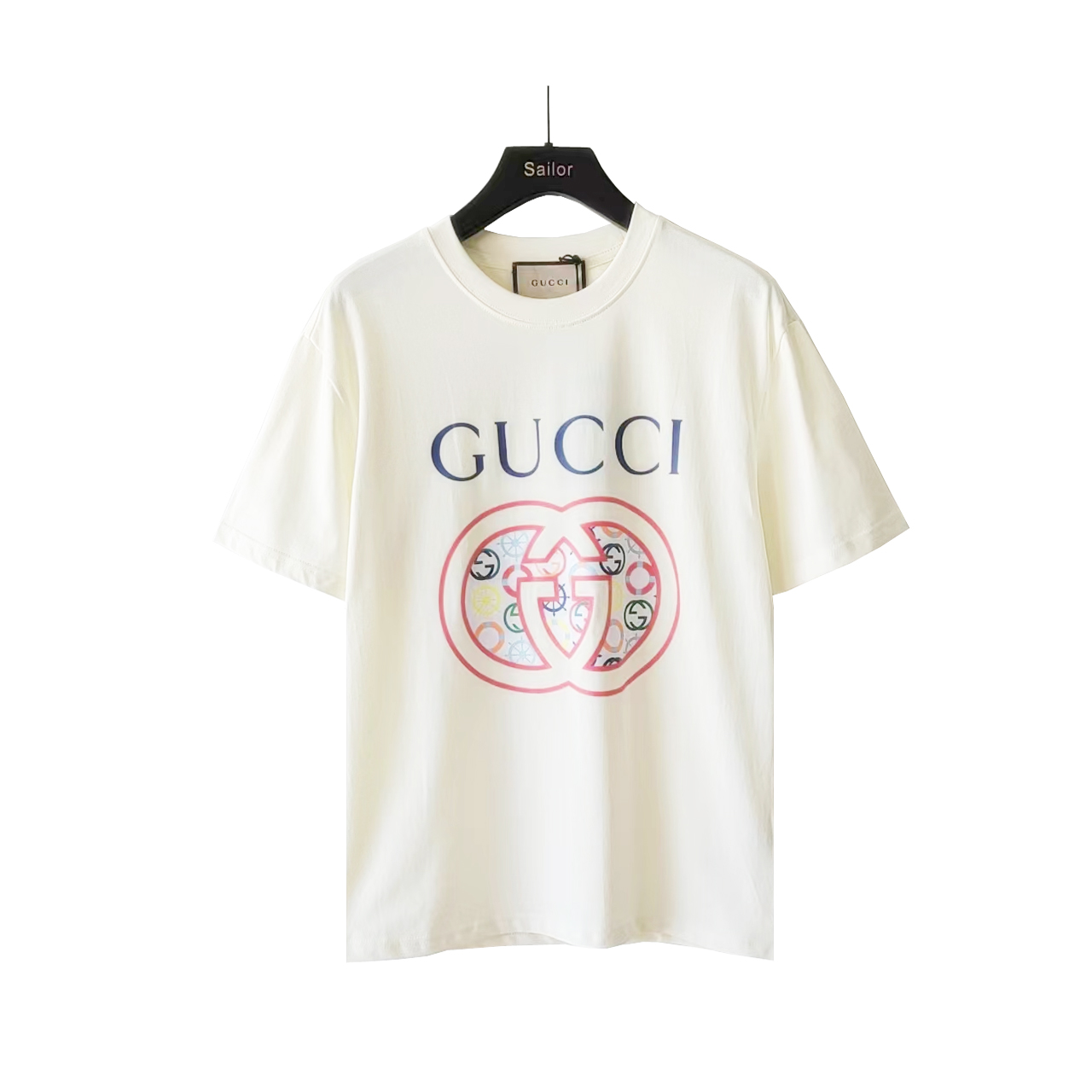 130 实拍细节图 +尺码表 Gucci/古驰 2024早春双G彩花印花T恤