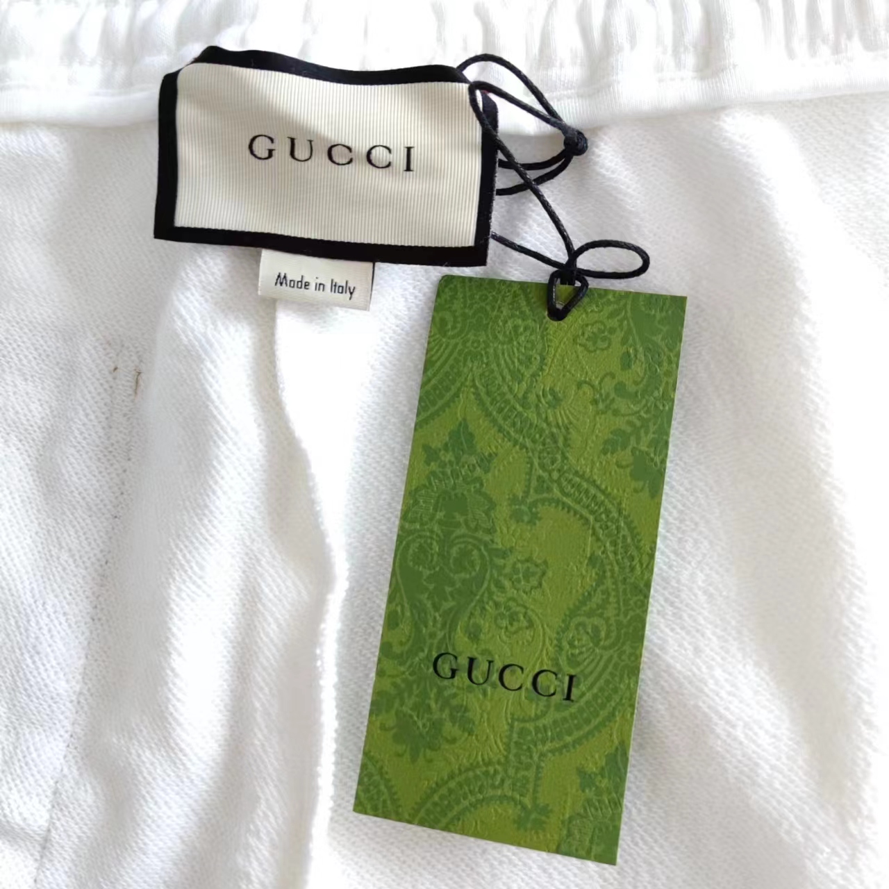 实拍细节图+尺码表 Gucci/古驰 双G字母刺绣双边织带Logo标识五分裤