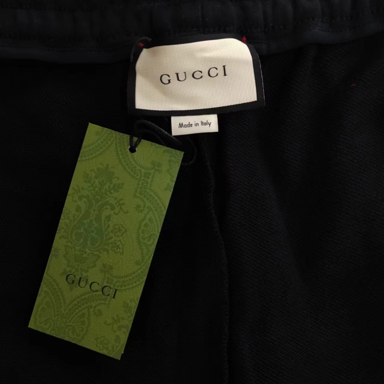 实拍细节图+尺码表 Gucci/古驰 双G字母刺绣双边织带Logo标识 五分裤