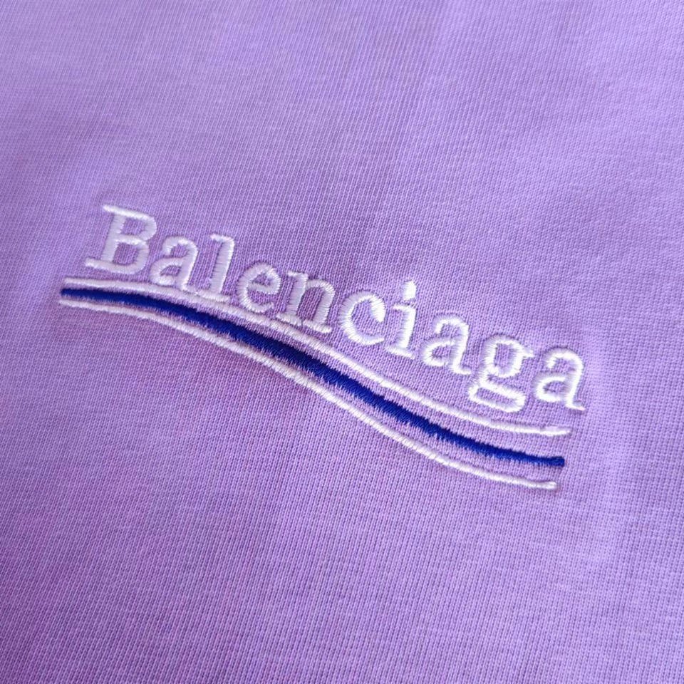 实拍细节图+尺码表 巴黎世家Balenciaga可乐刺绣短袖