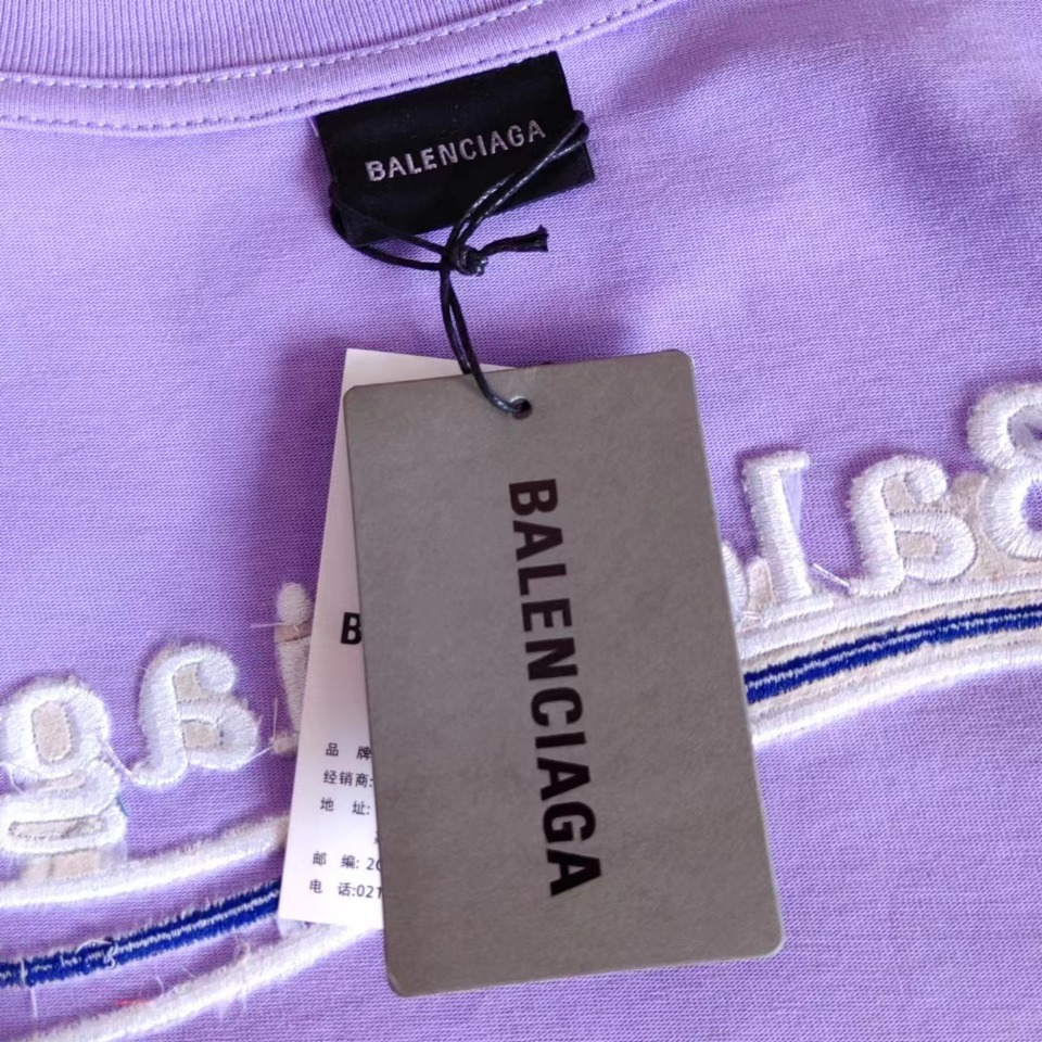 实拍细节图+尺码表 巴黎世家Balenciaga可乐刺绣短袖