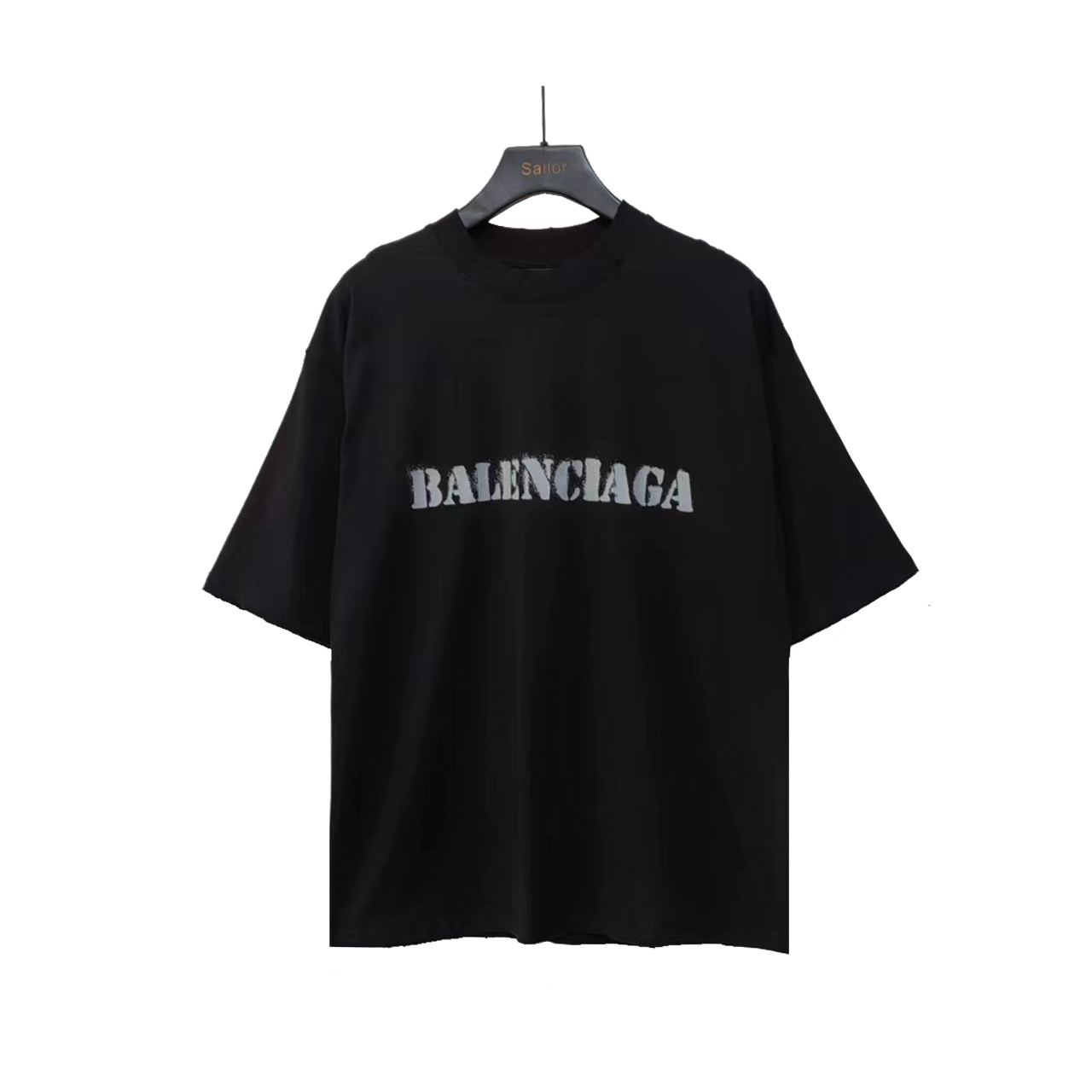 实拍细节图 +尺码表 巴黎世家 Balenciaga 模糊前后Logo短袖