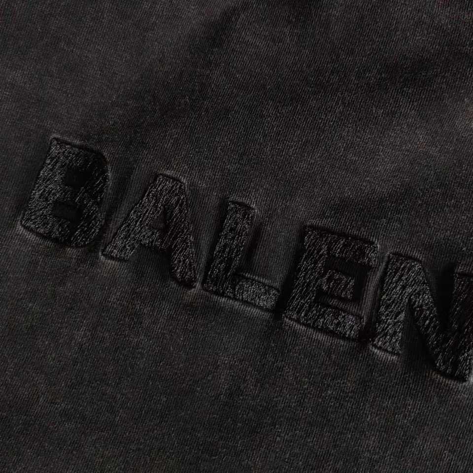 实拍细节图 +尺码表 巴黎世家 Balenciaga基础前后字母刺绣短袖