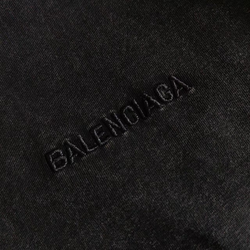 实拍细节图 +尺码表 巴黎世家 Balenciaga基础前后字母刺绣短袖