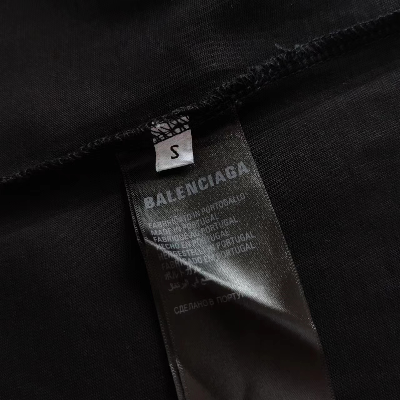 实拍细节图+细节图 巴黎世家Balenciaga 冲浪LOGO直裂印花短袖