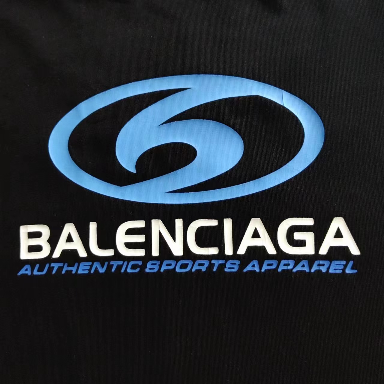 实拍细节图+细节图 巴黎世家Balenciaga 冲浪LOGO直裂印花短袖