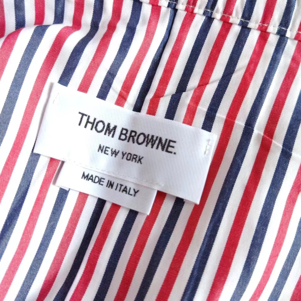 实拍细节图+尺码表 THOM BROWNE 汤姆布朗.TB经典格子条纹开叉短裙