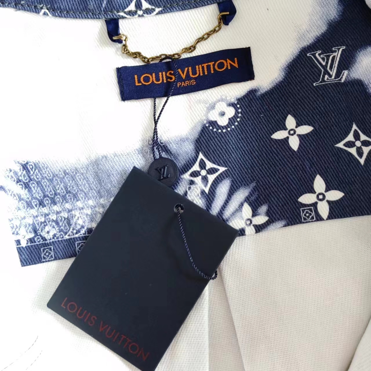 实拍细节图+尺码表 LouisVuitton/路易威登 腰果花牛仔短袖外套